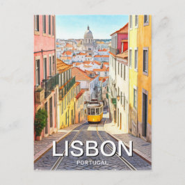 Lissabon Portugal Pantheon Alfama Aquarel Briefkaart