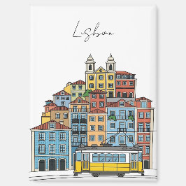 Lissabon Portugal Pantheon Alfama Illustratie Magneet