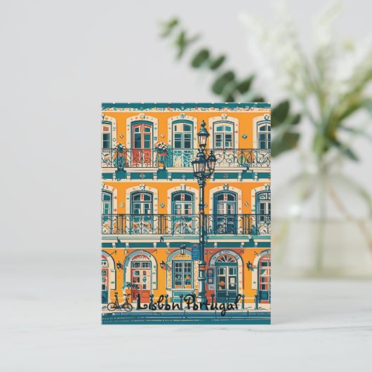 Lissabon Portugal pastel Briefkaart (Staand voorkant)