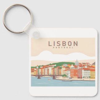 Lissabon Portugal Pastel Travel Design Sleutelhanger