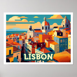 Lissabon Portugal Reis artistiek kleurrijk Poster