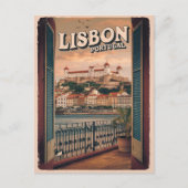  Lissabon Portugal Reisgeschenken Balkon uitzicht Briefkaart (Voorkant)