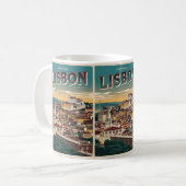  Lissabon Portugal reisgeschenken en souvenirs Koffiemok (Voorkant links)