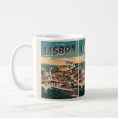  Lissabon Portugal reisgeschenken en souvenirs Koffiemok (Links)