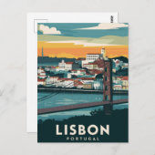 Lissabon Portugal Reizen Briefkaart (Voorkant / Achterkant)