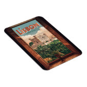 Lissabon Portugal Reizen, raam uitzicht geschenke Magneet (Rechterzijde)