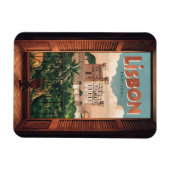 Lissabon Portugal Reizen, raam uitzicht geschenke Magneet (Horizontaal)