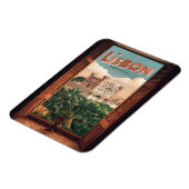 Lissabon Portugal Reizen, raam uitzicht geschenke Magneet (Linkerzijde)