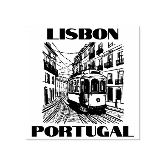 Lissabon Portugal Reizen Rubberstempel (Afrduk)