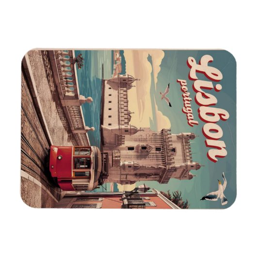  Lissabon Portugal Reizen Tram geschenken Magneet (Horizontaal)