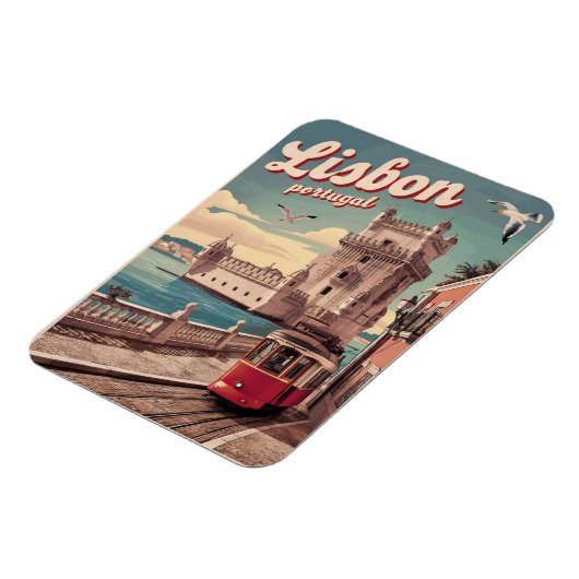 Lissabon Portugal Reizen Tram geschenken Magneet (Linkerzijde)