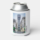 Lissabon Portugal Retro Elevator Holiday Souvenir Blikjeskoeler (Blikje Achterkant)