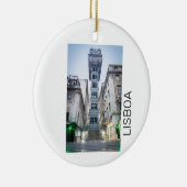 Lissabon Portugal Retro Elevator Holiday Souvenir Keramisch Ornament (Rechts)