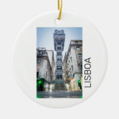 Lissabon Portugal Retro Elevator Holiday Souvenir Keramisch Ornament (Voorkant)