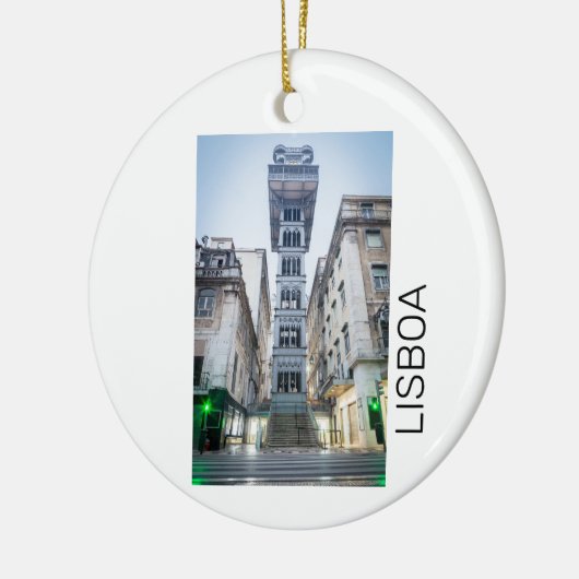 Lissabon Portugal Retro Elevator Holiday Souvenir Keramisch Ornament (Links)