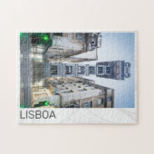Lissabon Portugal Retro Elevator Holiday Souvenir Legpuzzel (Horizontaal)