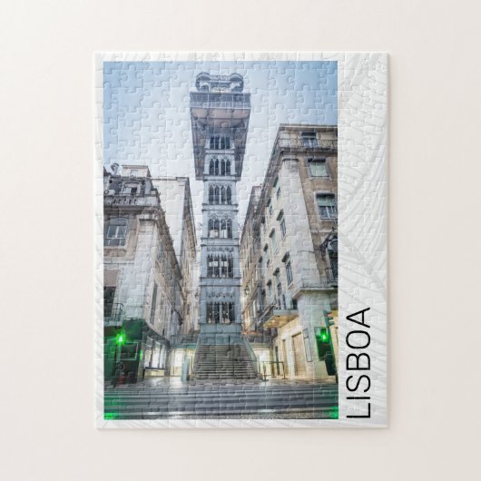 Lissabon Portugal Retro Elevator Holiday Souvenir Legpuzzel (Verticaal)