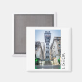 Lissabon Portugal Retro Elevator Holiday Souvenir Magneet (Voorkant / Achterkant)