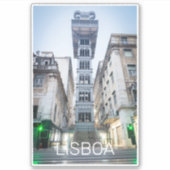 Lissabon Portugal Retro Elevator Holiday Souvenir Sticker (Voorkant)