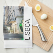 Lissabon Portugal Retro Elevator Holiday Souvenir Theedoek (Quarter Fold)