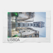 Lissabon Portugal Retro Elevator Holiday Souvenir Theedoek (Horizontaal)