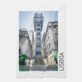 Lissabon Portugal Retro Elevator Holiday Souvenir Theedoek