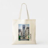 Lissabon Portugal Retro Elevator Holiday Souvenir Tote Bag (Achterkant)