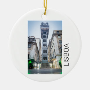 Lissabon Portugal Retro Lift Vakantie Souvenir Keramisch Ornament