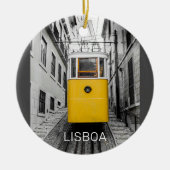 Lissabon Portugal Retro Tram  Souvenir Keramisch Ornament (Voorkant)