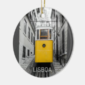 Lissabon Portugal Retro Tram  Souvenir Keramisch Ornament (Links)