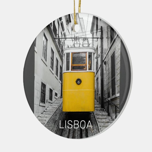 Lissabon Portugal Retro Tram  Souvenir Keramisch Ornament (Links)