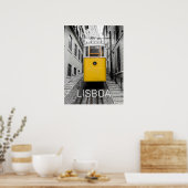 Lissabon Portugal Retro Tram Souvenir Poster (Keuken)