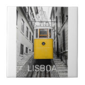 Lissabon Portugal Retro Tram  Souvenir Tegeltje (Voorkant)
