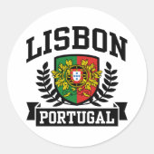 Lissabon Portugal Ronde Sticker (Voorkant)