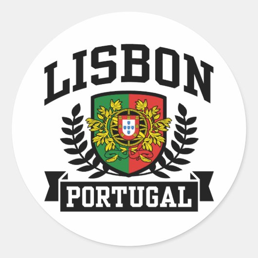 Lissabon Portugal Ronde Sticker (Voorkant)