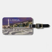 Lissabon Portugal Rossio Square Vakantie Souvenir Bagagelabel (Voorkant horizontaal)