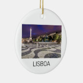 Lissabon Portugal Rossio Square Vakantie Souvenir Keramisch Ornament (Rechts)