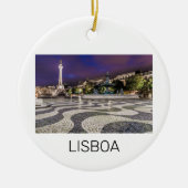 Lissabon Portugal Rossio Square Vakantie Souvenir Keramisch Ornament (Voorkant)