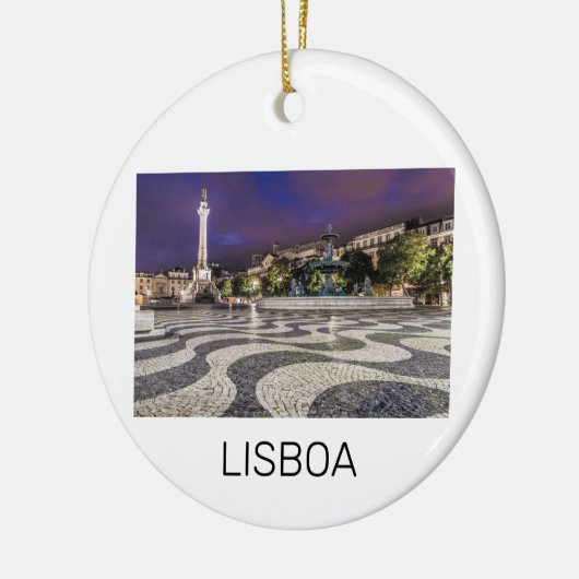 Lissabon Portugal Rossio Square Vakantie Souvenir Keramisch Ornament (Links)