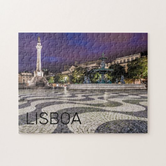 Lissabon Portugal Rossio Square Vakantie Souvenir Legpuzzel (Horizontaal)