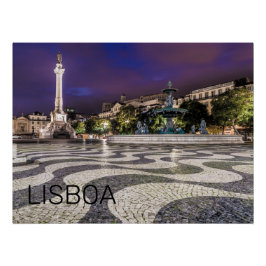 Lissabon Portugal Rossio Square Vakantie Souvenir Perfect Poster