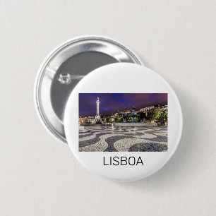 Lissabon Portugal Rossio Square Vakantie Souvenir Ronde Button 5,7 Cm
