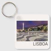 Lissabon Portugal Rossio Square Vakantie Souvenir Sleutelhanger (Voorkant)