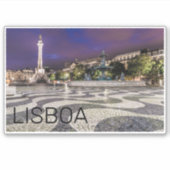 Lissabon Portugal Rossio Square Vakantie Souvenir Sticker (Voorkant)