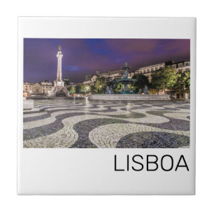 Lissabon Portugal Rossio Square Vakantie Souvenir Tegeltje