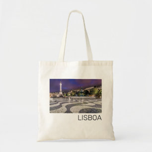 Lissabon Portugal Rossio Square Vakantie Souvenir Tote Bag