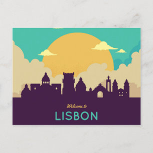 Lissabon Portugal skyline-briefkaart Uitnodiging Briefkaart