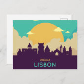 Lissabon Portugal skyline-briefkaart Uitnodiging Briefkaart (Voorkant / Achterkant)