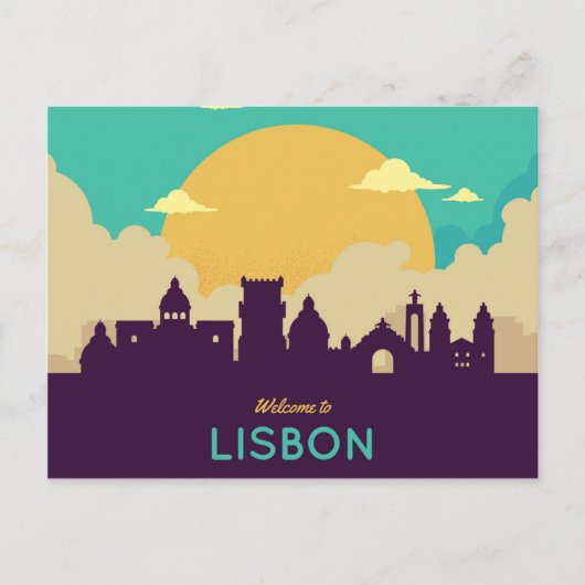 Lissabon Portugal skyline-briefkaart Uitnodiging Briefkaart (Voorkant)