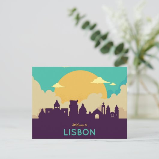 Lissabon Portugal skyline-briefkaart Uitnodiging Briefkaart (Staand voorkant)